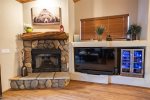 Entertainment Center, Fireplace and Winecooler